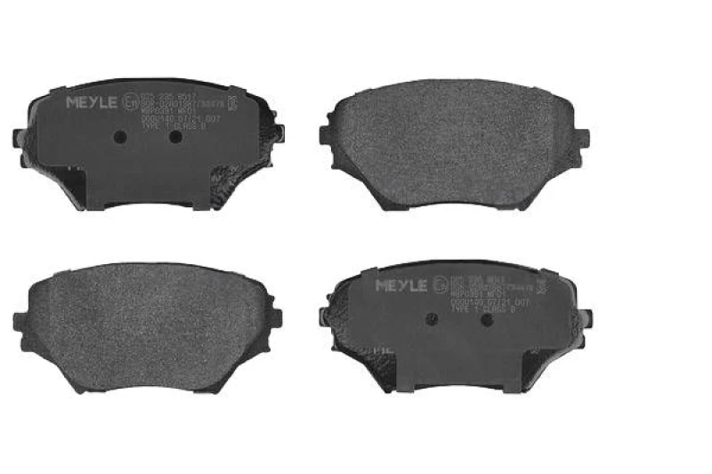 Image of MEYLE 025 235 8517 Brake pad set Front Axle, excl. wear warning contact, Original Quality, with anti-squeak plate Brake Pad Set,disc brake (402)