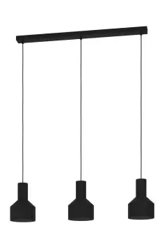 image of Casibare Black Steel 3-light Pendant Light