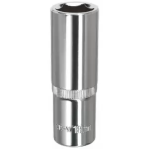 image of Sealey SP1218D WallDrive Socket 18mm Deep 1/2"Sq Drive Fully Polished