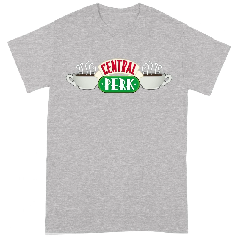 Image of Friends Friends Men Central Perk T-Shirt in Grey Size: Small Grey S Male 5059958514935