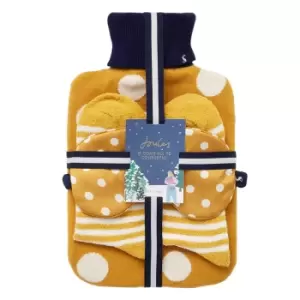 Joules Cosydale Hot Water Bottle Gift Set Antique Gold Spot