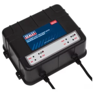 Image of Sealey MBC250 Two Bank 6/12V 10Amp (2 x 5A) Auto Maintenance Charger