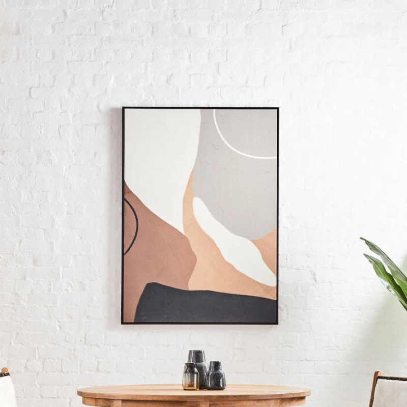 Image of Orsina Neutral Abstract Canvas Wall Art Astratto