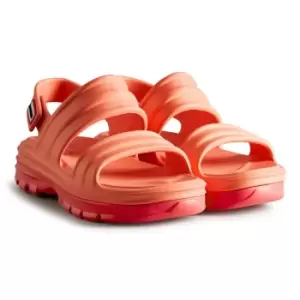 Image of Hunter Womens Bloom Algae Foam Sandals Sun Cup Orange/Rowan Pink 5