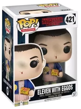 image of Stranger Things Eleven with Eggos (Chase Edition Possible) Vinyl Figure 421 Funko Pop! multicolor