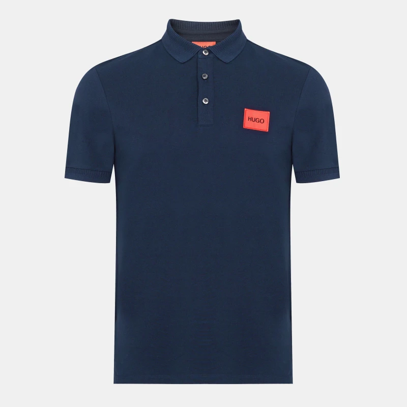 Image of Hugo Mens Short Sleeve Polo Shirt Dark Blue 405 male M