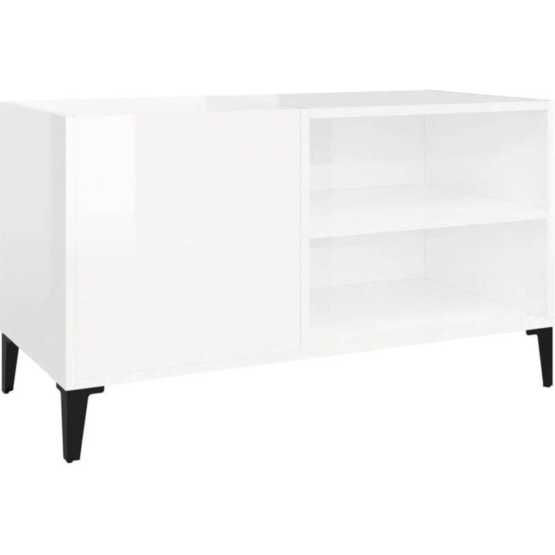 Image of VIDAXL Record Cabinet High Gloss White 84.5x38x48cm Engineered Wood vidaXL 8720845878573