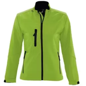 image of SOLS Womens/Ladies Roxy Soft Shell Jacket (Breathable, Windproof And Water Resistant) (L) (Absinth Green)