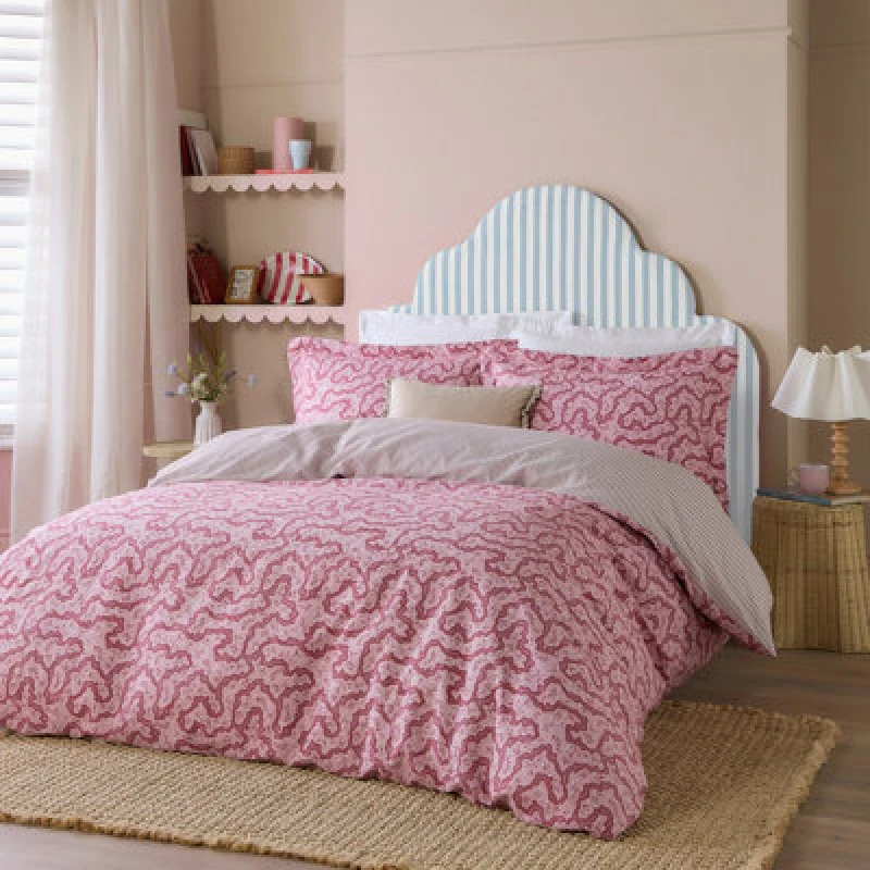 Image of Wylder Brianna Floral 100% Cotton Duvet Cover Set, Double, Pink