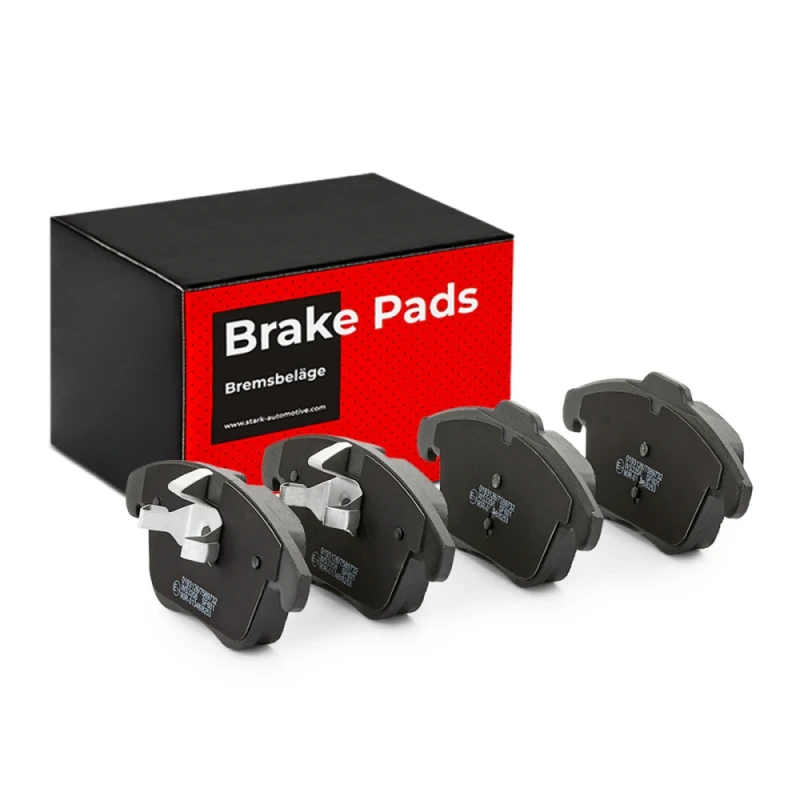 Image of STARK SKBP-0010051 Brake pad set Front Axle, not prepared for wear warning indicator, with piston clip Low-Metallic Brake Pad Set,disc brake (402)