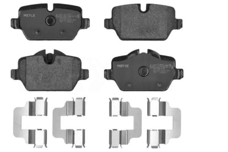 Image of MEYLE 025 236 2316 Brake pad set Rear Axle, prepared for wear warning indicator, Original Quality, with anti-squeak plate Brake Pad Set,disc brake (4