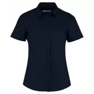 Image of Kustom Kit Womens/Ladies Short Sleeve Tailored Poplin Shirt (6) (Dark Navy)