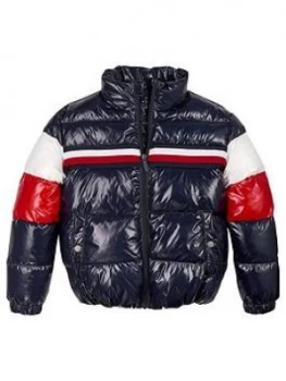 image of Tommy Hilfiger Girls Shiny Colourblock Padded Jacket