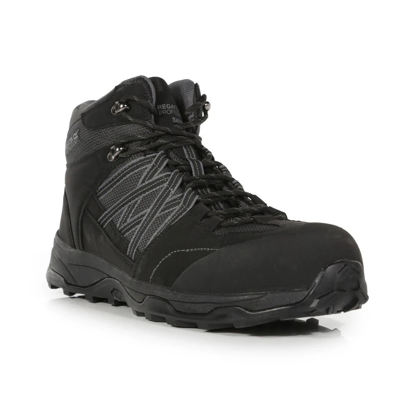 Image of Regatta Proffesional Mens Claystone S3 Hiker Safety Boots UK Size 10 (EU 44) Black/Granit TRK202-9V8-10