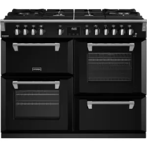 image of Stoves Richmond Deluxe ST DX RICH D1100DF GTG BK 100cm Dual Fuel Range Cooker - Black - A Rated