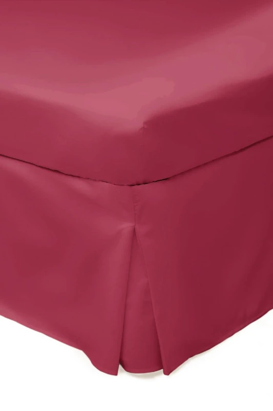 Image of Belledorm Easy Care 200 Thread Count Cotton Polyester Percale Platform Valance in Red Size: Super King Red Unisex Super King