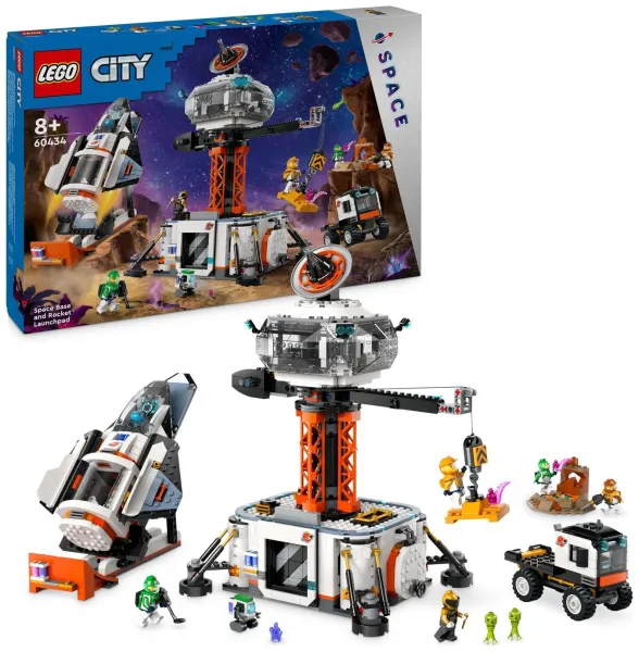 image of LEGO City Space Base and Rocket Launchpad Toy Playset 60434