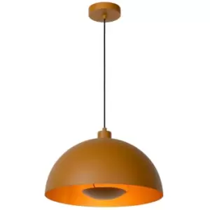 Image of Lucide SIEMON - Pendant Light - Ø40cm - 1xE27 - Ocher Yellow