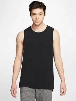 Image of Nike Train Dry Fit Yoga Tank Top - Black/Grey, Size L, Men