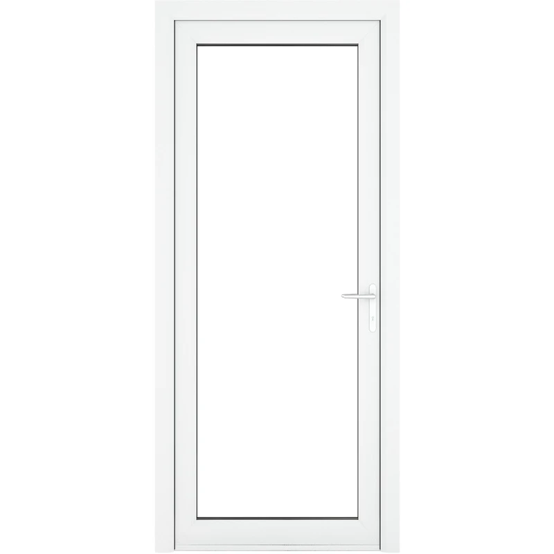 Image of Crystal Triple Glazed Single Door Full Glass White Lh 840 X 2090Mm Clear, White 1RLHW84209CLTG