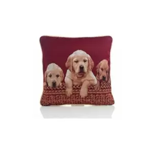 Image of Tapestry Cushion Cover 18 Bed Sofa Accessory Unfilled Labradors - Multicoloured