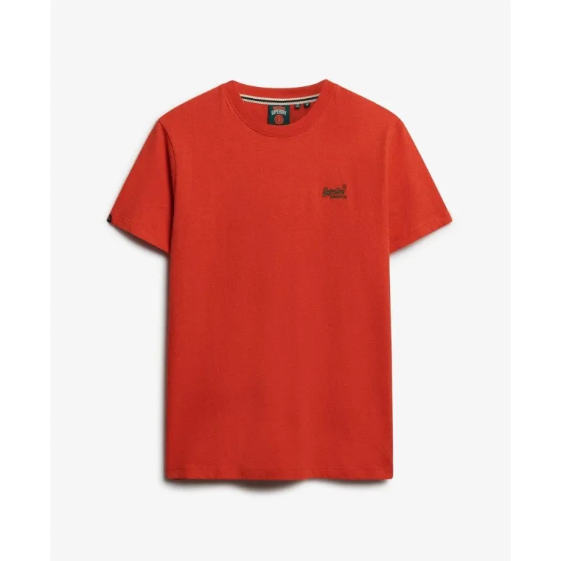 Image of Superdry Essential Logo Cotton T-Shirt bright orange Men M;L;XL;XXL
