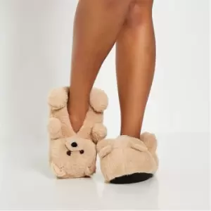 I Saw It First Teddy Bear Slipper - Brown