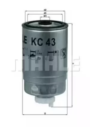 image of Fuel Filter KC43 78716946 by MAHLE Original