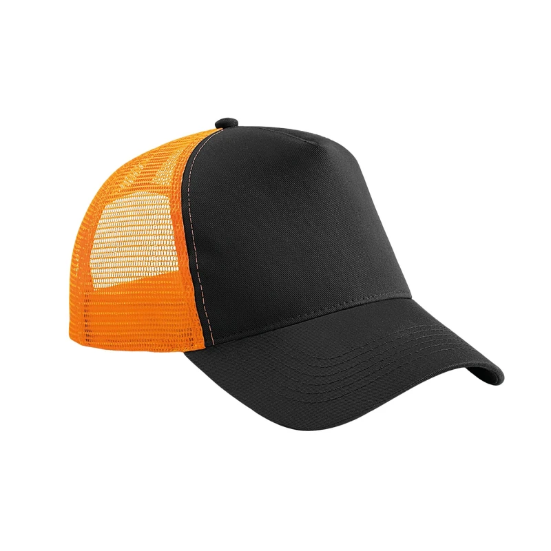 Image of Beechfield Beechfield Men Snapback Trucker Cap in Jet Black Jet Black One Size Male 5063377407969