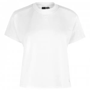 Image of adidas Ateetude Cropped T Shirt Ladies - White/White