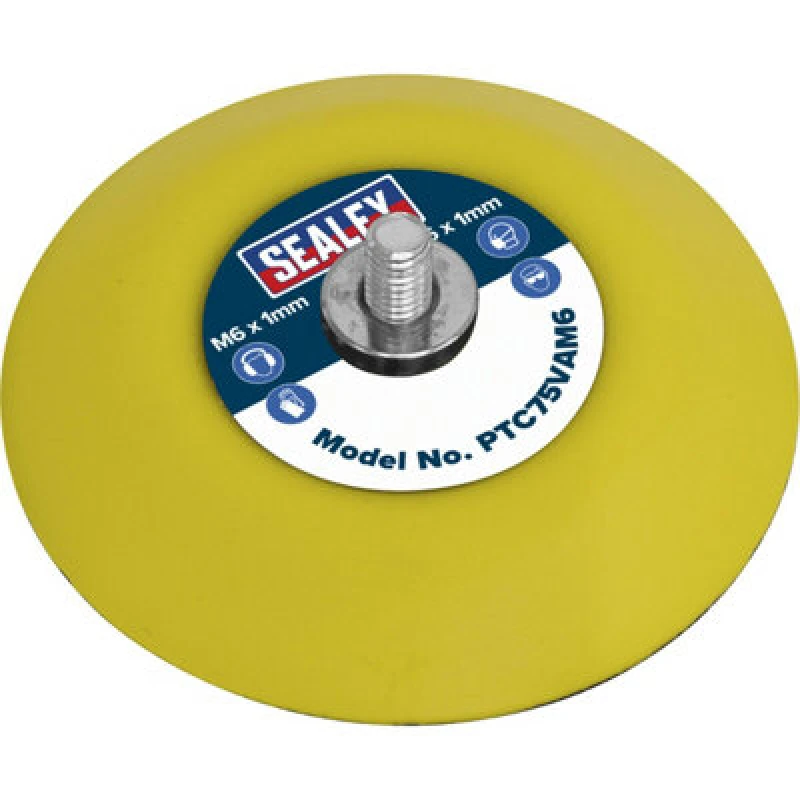 Image of Loops 71mm Hook and Loop Backing Pad - M6 x 1mm Thread - Angle Grinder Backing Disc Multi