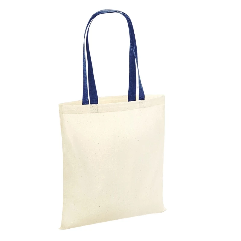 Image of Westford Mill Womens Contrast Handle Tote Bag in Navy Navy Female One Size