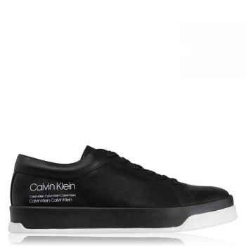 Image of Calvin Klein Fausto Leather Trainers - Black