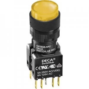 image of DECA ADA16S6 MR1 B2KO Pushbutton 250 V AC 5 A 1 x OffOn IP65 momentary