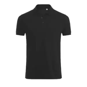 Image of SOLS Mens Phoenix Short Sleeve Pique Polo Shirt (XL) (Black)