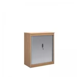 image of Systems horizontal tambour door cupboard 1200mm high - beech