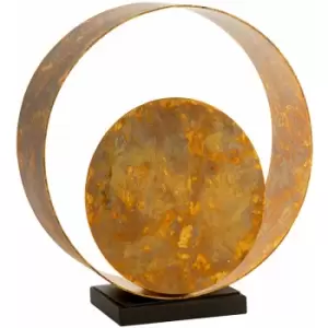 Image of Hand Finished Gold Patina Table Lamp Light - Dark Bronze Base - Inline Switch