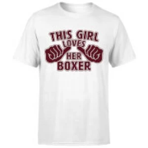 Image of This Girl Loves Her Boxer T-Shirt - White - 3XL