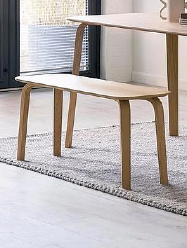 Image of SO'HOME Kael Oak Curved Leg Bench Light Oak ONE SIZE