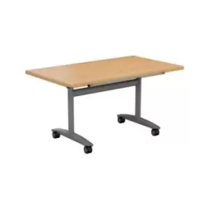 Image of Tc One Tilting Table 1400 x 700 - White Top and Silver Legs