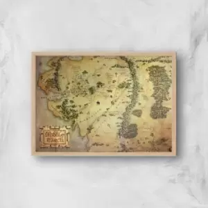 image of Lord Of The Rings Map Giclee Art Print - A2 - Wooden Frame