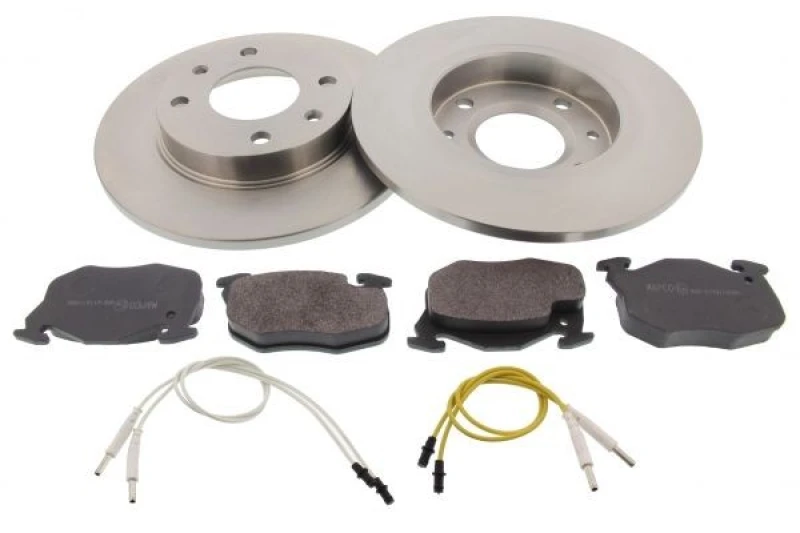 Image of MAPCO 47350 Brake disc and pads set Front Axle, Brake Disc Type: solid, incl. wear warning contact Brake Set,disc brakes (3405)