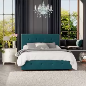 Image of Hesper Ottoman Storage Bed, Plush Velvet, Emerald Double - Laurence Llewelyn-bowen