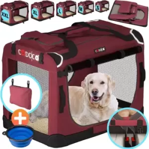 image of Dog Carrier Fabric Dark Red M 60x42x44cm