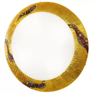 Image of Kolarz SERENA - Designer Glass Patterned Flush Ceiling Lamp Polished Gold - Kiss Gold Pattern, 4x E27