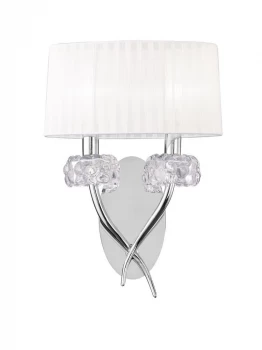 Image of Wall Lamp 2 Light E14, Polished Chrome with White Shade