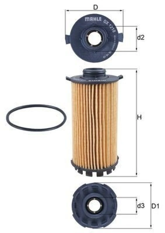 Image of Oil filter MAHLE OX 1218D
