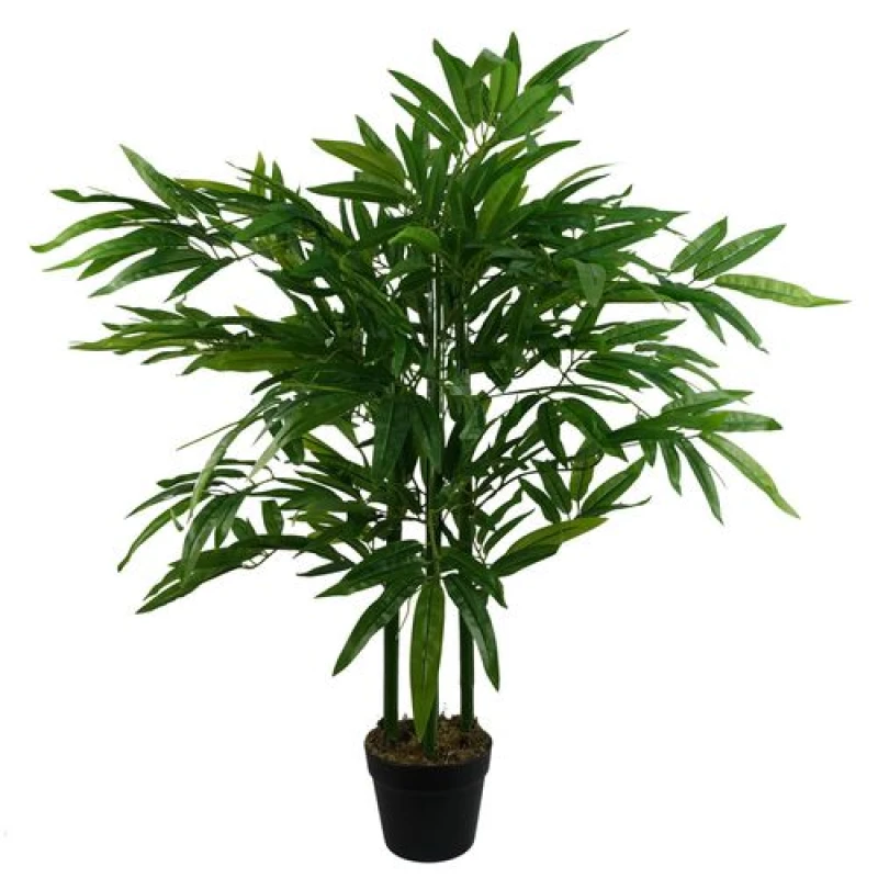 Image of Leaf 90cm (3ft) Fat Leaf Artificial Bamboo Plants Trees Green unisex