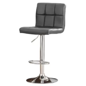 image of Subic Bar Stool PU Chrome & Grey (2's)