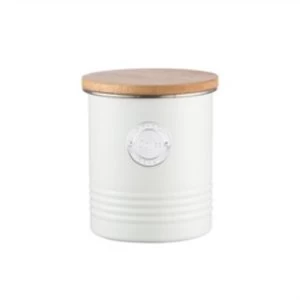 Image of Typhoon Living 1 Litre Coffee Canister - Cream Steel 11 x 11 x 13.5 cm